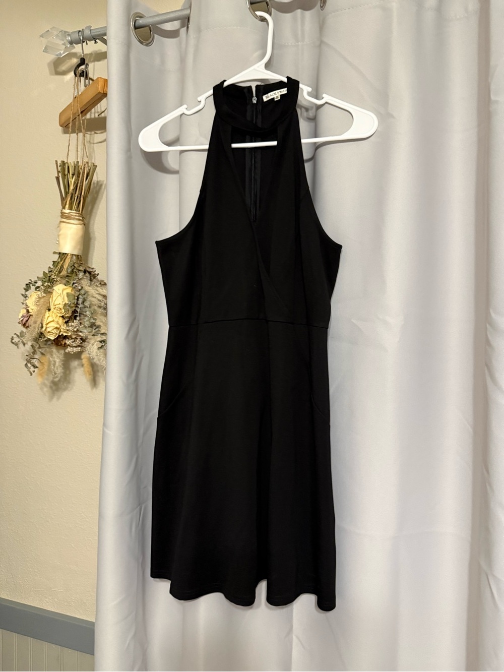 Black Swan Black Halter Mini Dress